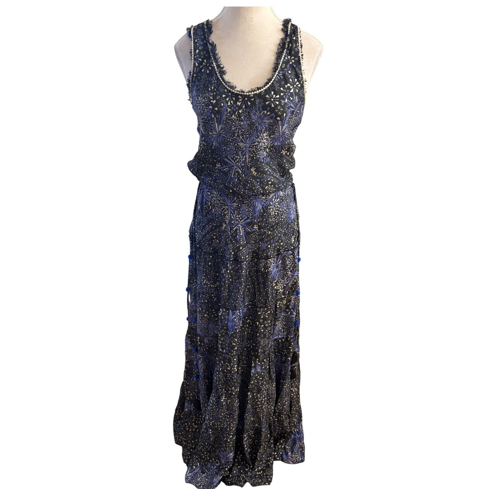 POUPETTE ST BARTH Print Nola Silk Maxi Dress Size Small